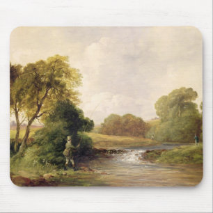 Fishing: Playing a Fish (oil on canvas) Mouse Mat
