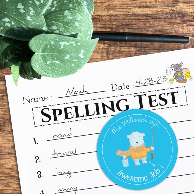 Fishing Polar Bear Blue Reward Sticker (Creator Uploaded)