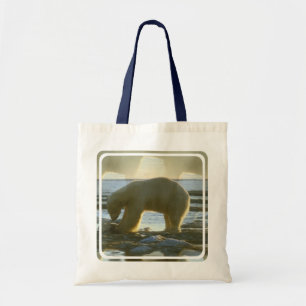 Fishing Polar Bear Tote Bag