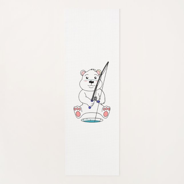 Fishing Polar Bear Yoga Mat (Front)