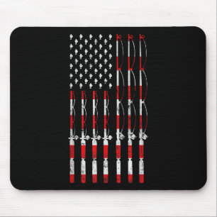 Fishing Pole American Usa Flag Patriotic Fishing G Mouse Mat