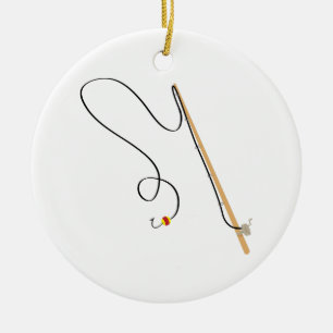 Fishing Pole Ceramic Tree Decoration