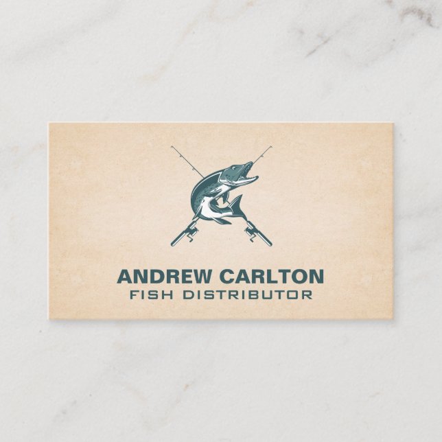 Fishing Poles | Large Mouth Bass Fish Business Card (Front)