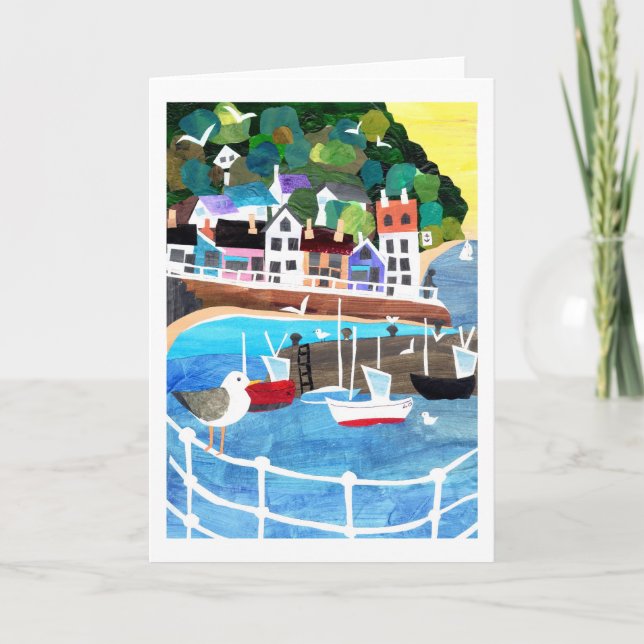 Fishing Port Greeting Card (Front)