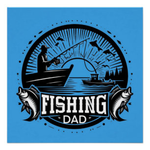 Fishing poster poscard