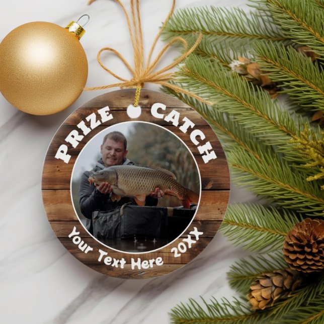 Fishing Prize Catch Photo Commemorative Ceramic Tree Decoration (Creator Uploaded)