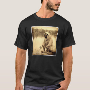 Fishing Pug by the Lake Cute T-Shirt