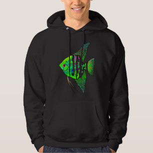 Fishing Purple Neon Angelfish Hoodie