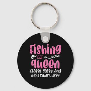Fishing Queen Cly Sy Smart Fun Angler Fisherman Wo Key Ring