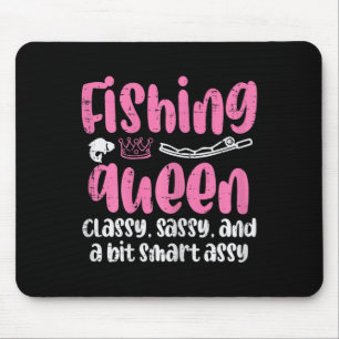 Fishing Queen Cly Sy Smart Fun Angler Fisherman Wo Mouse Mat