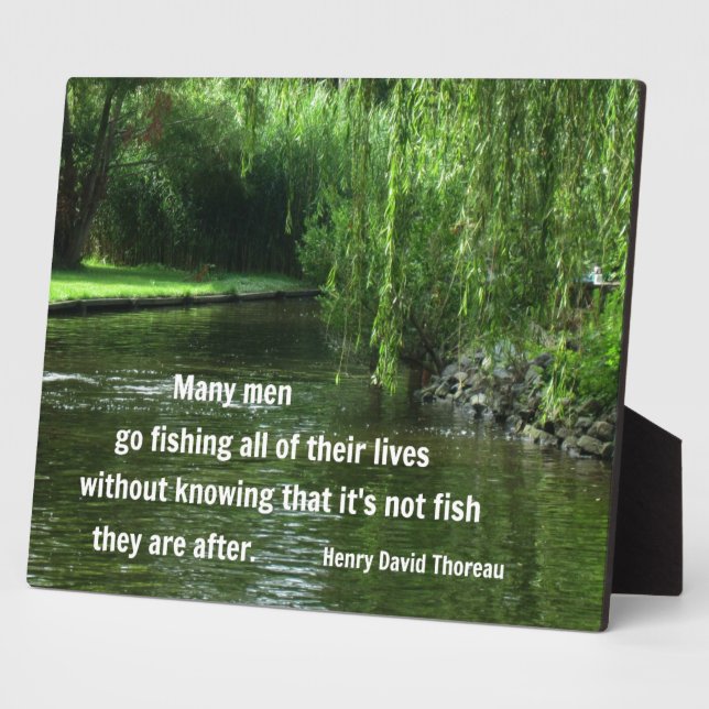 Fishing quote by H.D. Thoreau Plaque (Side)
