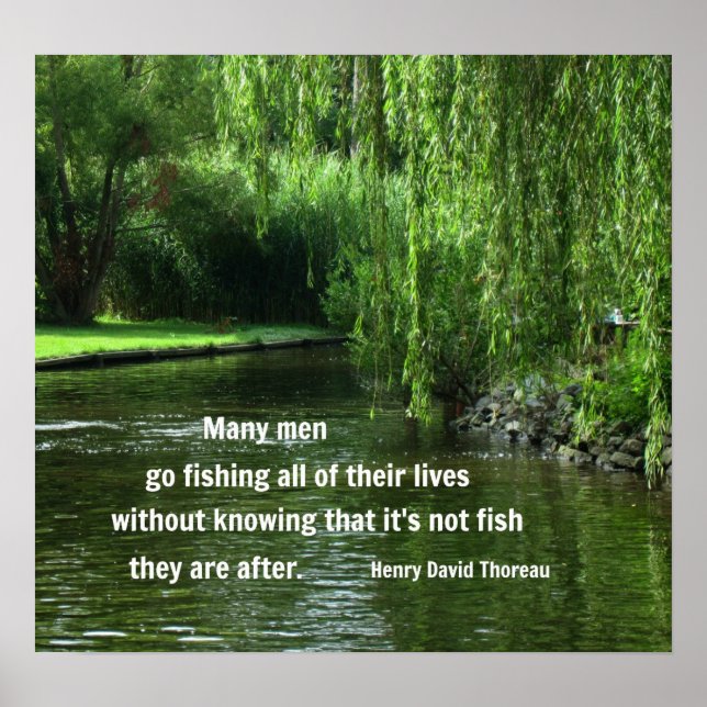 Fishing quote by Henry David Thoreau Poster (Front)