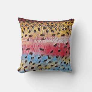 Fishing Rainbow Trout 16 x 16 Cushion