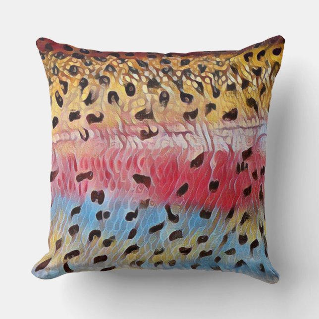 Fishing Rainbow Trout 20 x 20 Cushion (Front)