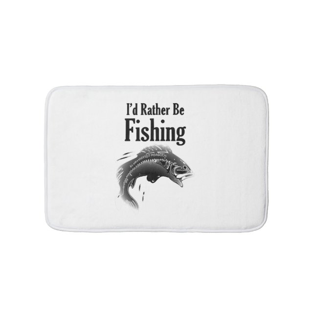 fishing rather be fish bath mat (Front)