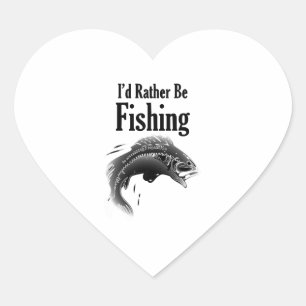 fishing rather be fish heart sticker