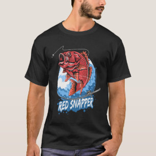 Fishing Red Snapper Illustration T-Shirt