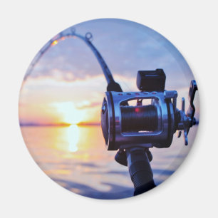 Fishing Reel at Sunset Magnet