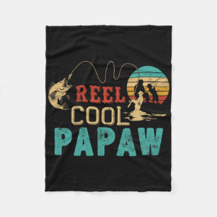 Fishing Reel Cool Papaw Father’s Day Gift Fisherma Fleece Blanket