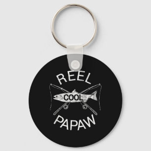 Fishing Reel Cool Papaw Papa Dad Gift Father's Day Key Ring