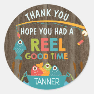 Fishing Reel Good Time Thank You Birthday Sticker