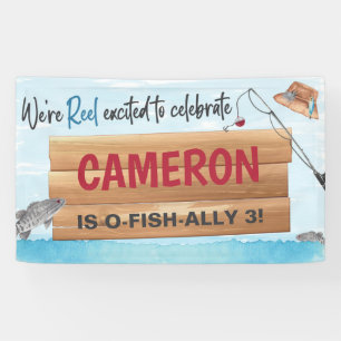 Fishing Reel in some fun, Any Age Birthday Party Banner