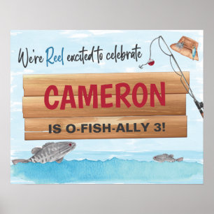 Fishing Reel in some fun, Any Age Birthday Party Poster