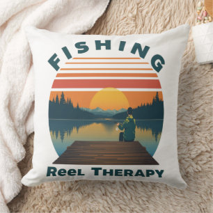 Fishing Reel Therapy Dad Cushion