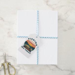 Fishing Reel Therapy Dad Gift Tags