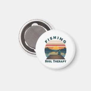 Fishing Reel Therapy Dad Magnet