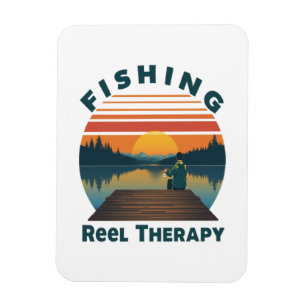 Fishing Reel Therapy Dad Magnet
