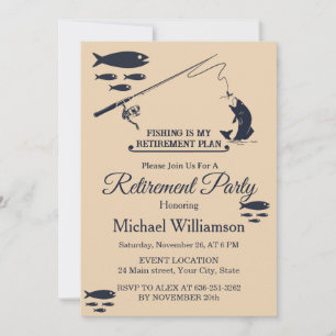 Fishing Retirement elegant cocktail party Invitation