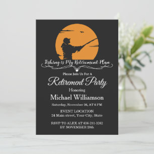 Fishing Retirement elegant cocktail Party Invitation