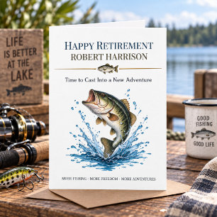  Fishing Retirement Greeting Happy Retirement Card