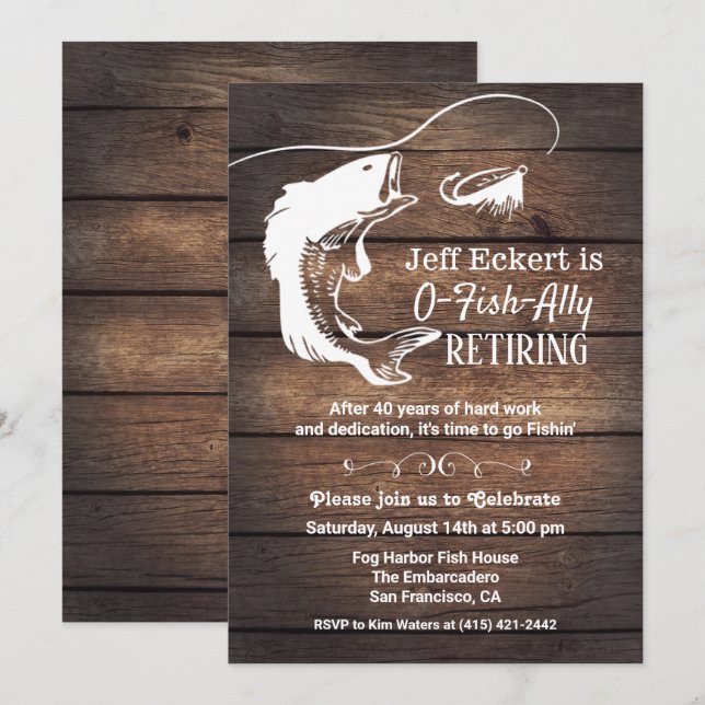 Fishing Retirement Invitation (Front/Back)
