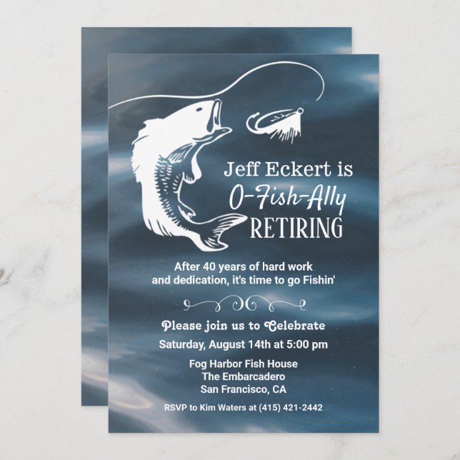 Fishing Retirement Invitation (Front/Back)
