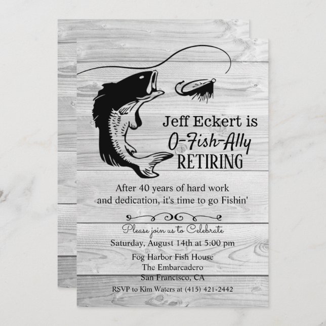 Fishing Retirement Invitation (Front/Back)