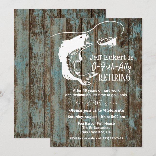 Fishing Retirement Invitation (Front/Back)