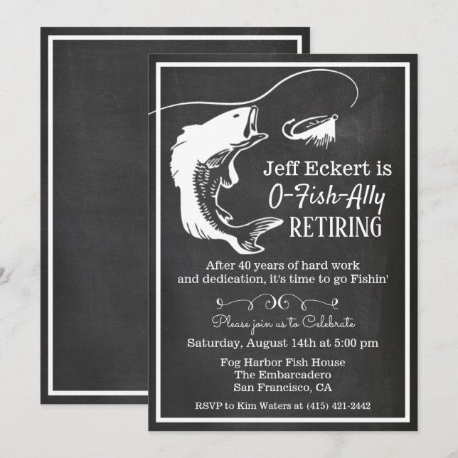Fishing Retirement Invitation (Front/Back)
