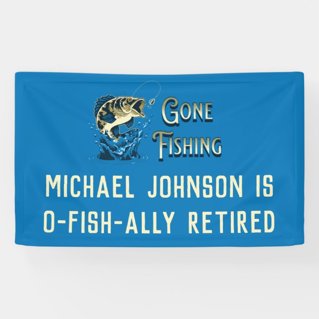 Fishing Retirement Party - Gone Fishing Banner (Horizontal)