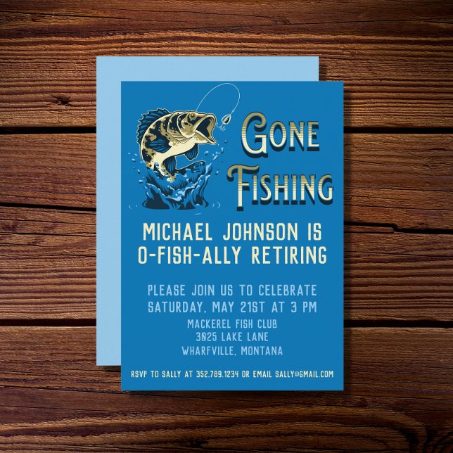 Fishing Retirement Party - Gone Fishing Invitation (Creator Uploaded)