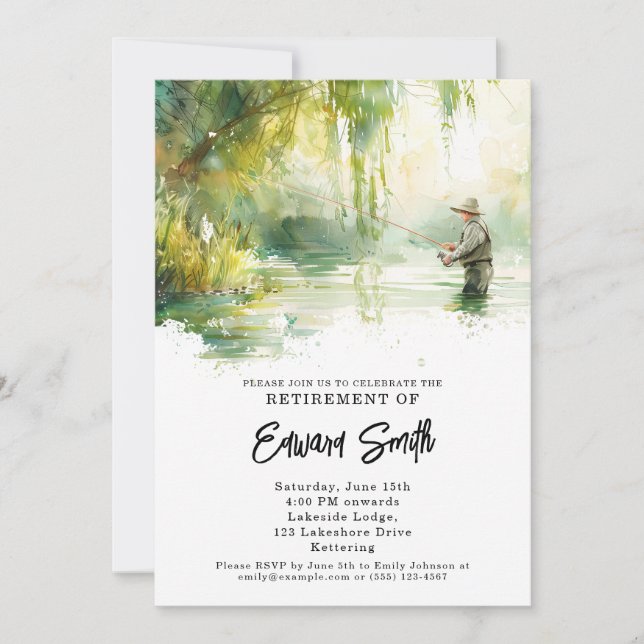 Fishing Retirement Party Invitation (Front)