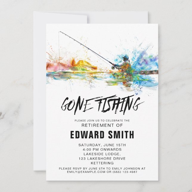 Fishing Retirement Party Invitation (Front)