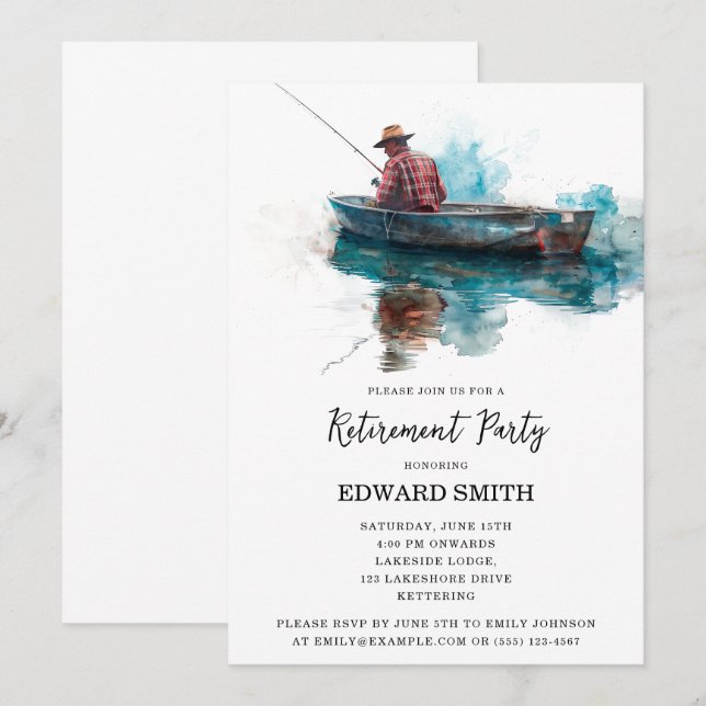 Fishing Retirement Party Invitation (Front/Back)