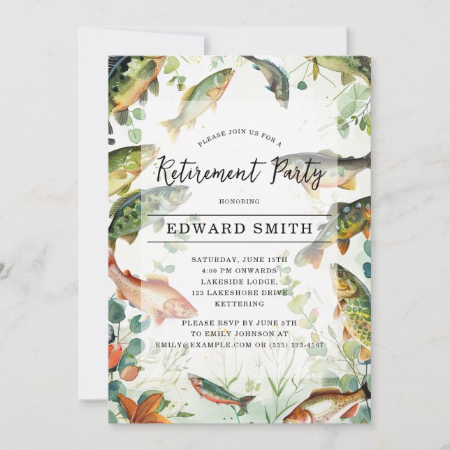Fishing Retirement Party Invitation (Front)