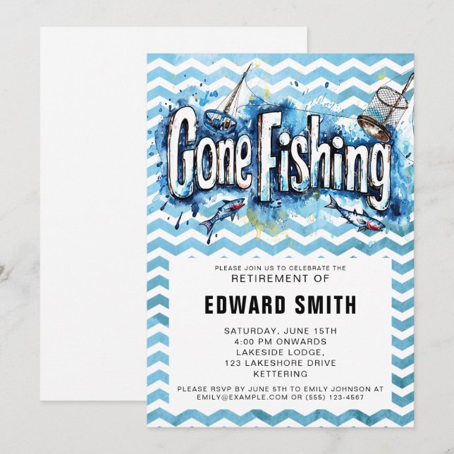 Fishing Retirement Party Invitation (Front/Back)