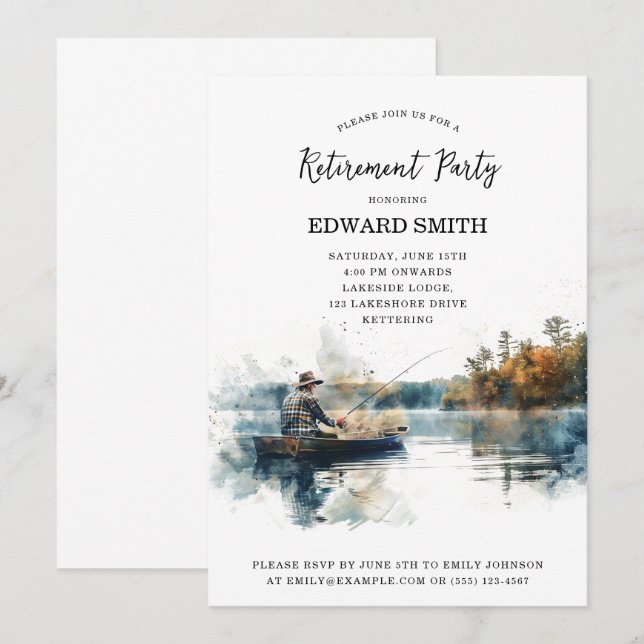 Fishing Retirement Party Invitation (Front/Back)