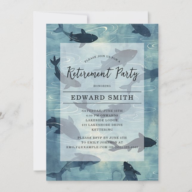 Fishing Retirement Party Invitation (Front)