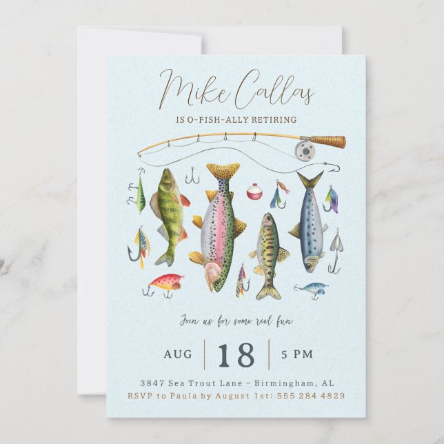 Fishing Retirement Party Invitation (Front)