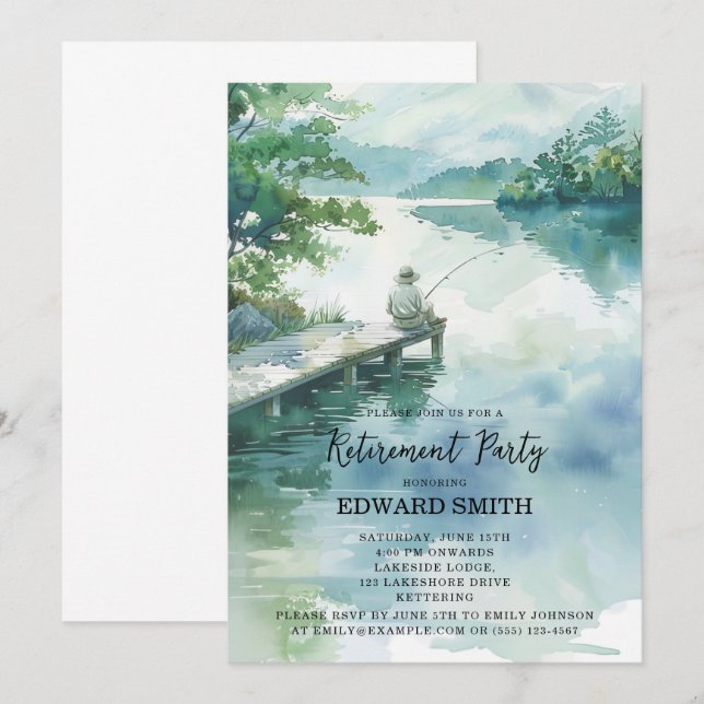 Fishing Retirement Party Invitation (Front/Back)